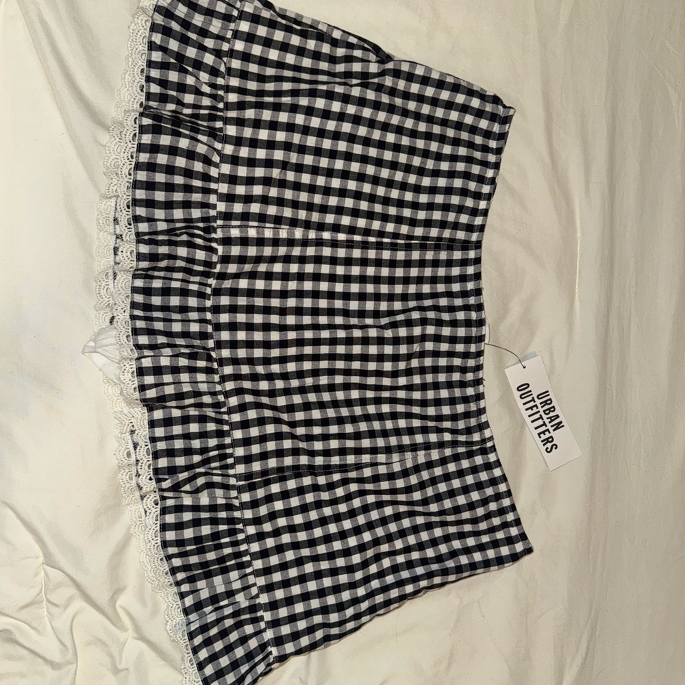 Kimchi Blue Black and White Gingham Mini Skirt